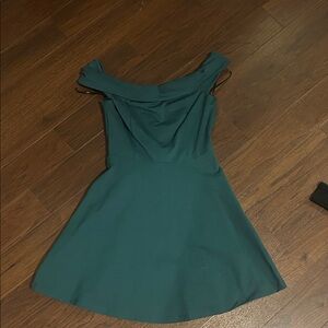 Lulu's Teal Off-Shoulder Mini Dress
